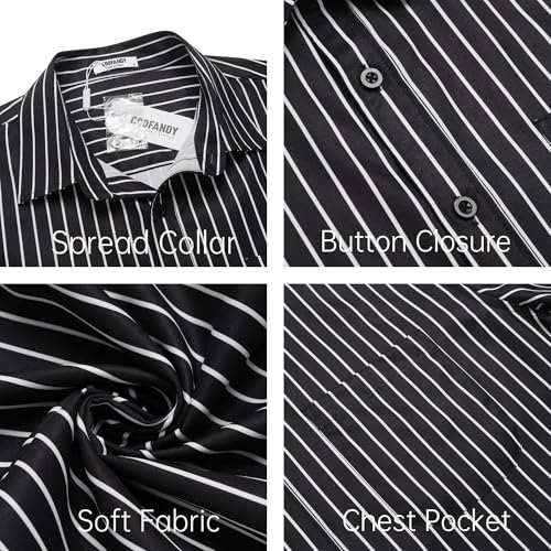 Image of COOFANDY Mens Short Sleeve Casual Button Down Shirts Summer Untucked Dress Shirts with Pocket