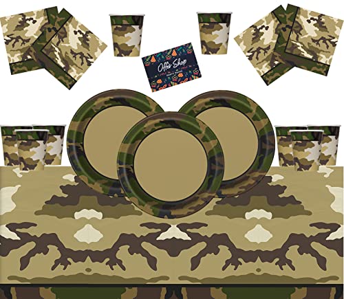 Offer Shop Suministros de Fiesta de Camuflaje Militar Decoraciones de Fiesta del ejército Juego de vajilla de Fiesta de Camuflaje - Sirve 16 Cover