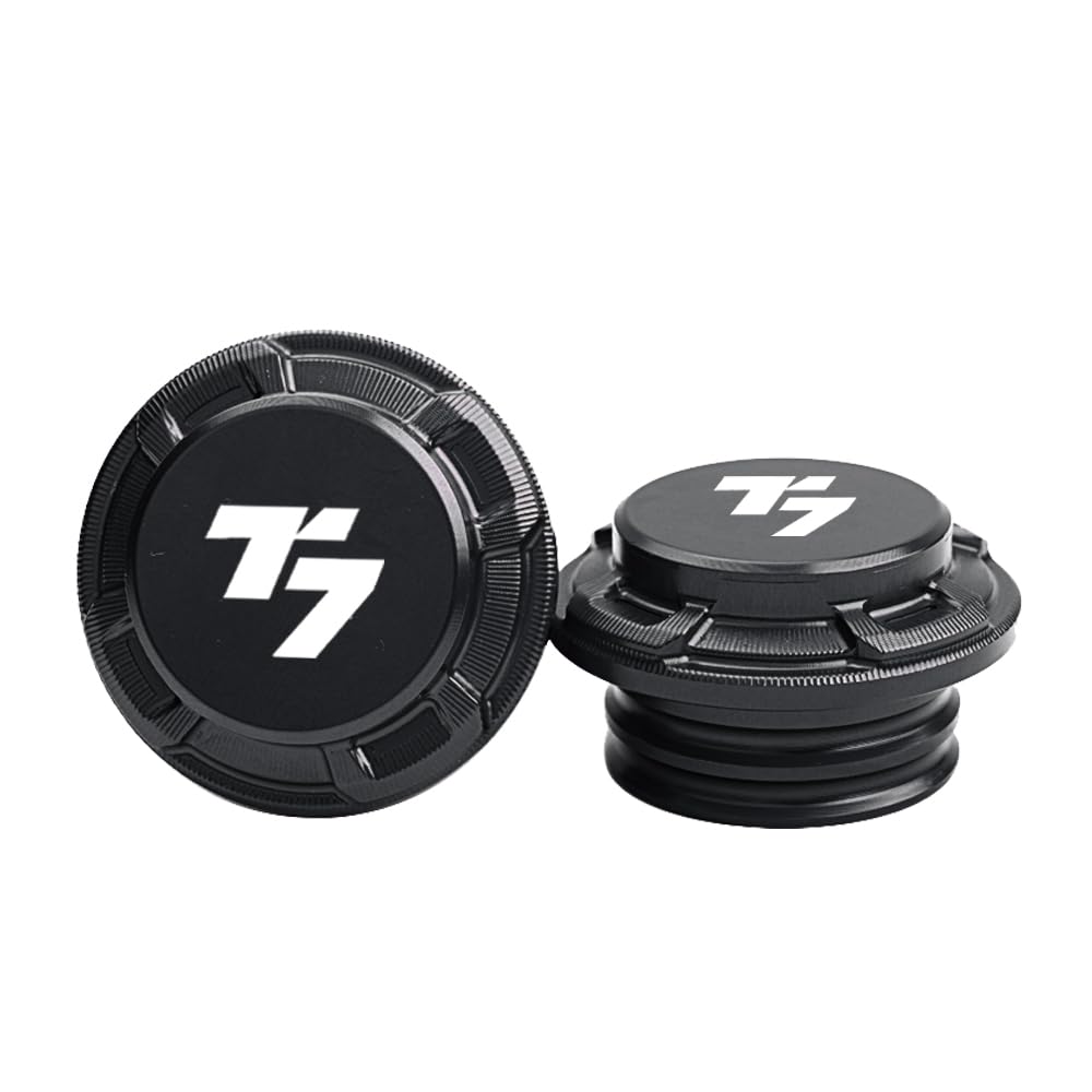 Pour Tenere 700 Tenere700 XTZ 700 T700 T7 Rallye 2019-2025 2026 CNC Alliage d'aluminium Trou de Cadre de Moto Étanche Décoratif Protection Bouchons Capuchons Accessoires (Noir)