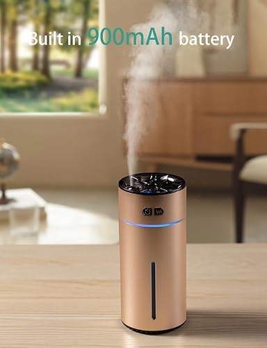 Miniatura 3 de LAOPEY Difusor de coche sin agua para aceites esenciales, humidificador de doble boquilla alimentado por batería, difusor inteligente de ambientador