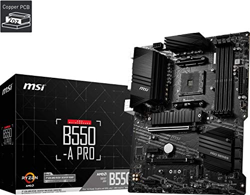 msi B550-A PRO Scheda Madre ATX, AM4, DDR4, M.2, LAN, USB 3.2 Gen2, Anteriore Type-C, HDMI, DisplayPort, AMD RYZEN 3000 di Terza Generazione