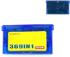 Penguin Supply Cases Tarjeta de cartucho de juego 369 en 1 para consola G-B, compilaciones de video retro de 32 bits, versión clásica en inglés, compatible con GBA/GBM/GBA SP/NDS/NDSL, color amarillo