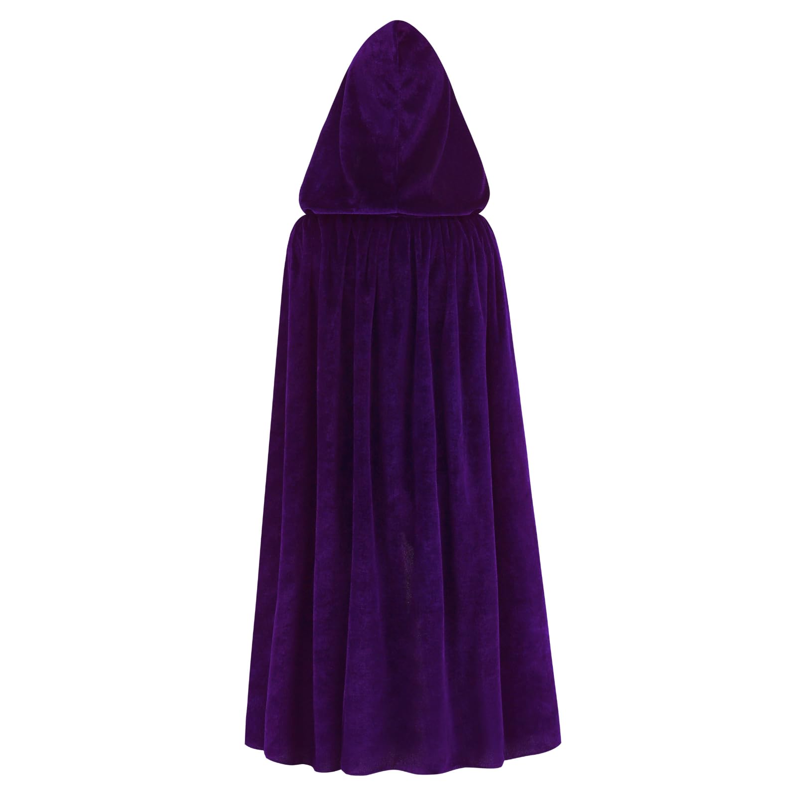 RRCBMD Adults Velvet Hooded Cape for Men Women Medieval Renaissance Unisex Cloak with Hood Purple Halloween Cosplay Costume 66.9inch - Image 4