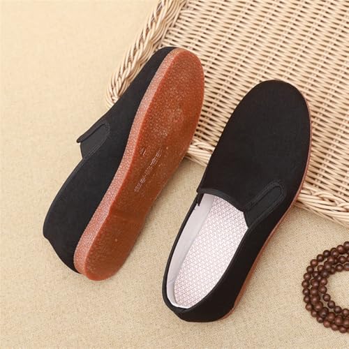 Old Beijing Cloth Shoes Chinese Style Kung Fu Shoes Easy to Wear and Take Off Martial Arts Shoes Tai Chi Wing Chun Shoes Men's Black Cloth Shoes3