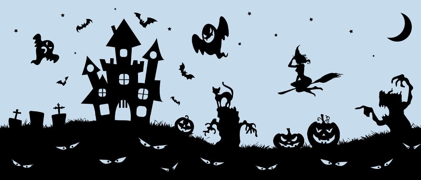 d-c-fix window film privacy Spooky Halloween – 20cm x 1,5m – static vinyl films for glass windows with a modern design – self-adhesive, opaque, frosted, decorative for bathroom, home & kitchen