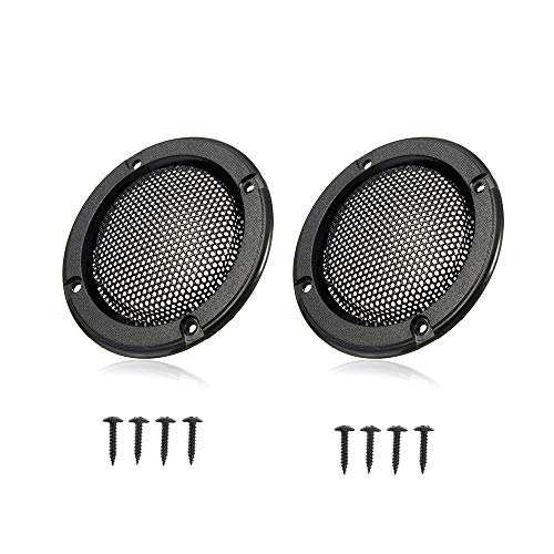 car speaker grill - Flushbay 2PCS 6.5 Inch Car Speaker Grill Cover Guard Protector Speaker Decorative Circle with Black Metal Mesh Speaker Decorative Circle 8 Screws Included Audio Accessories (6.5 inch)