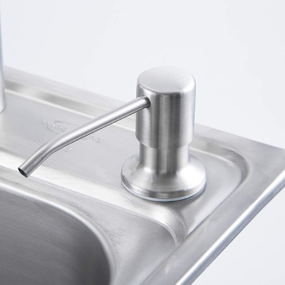 Grifo de Fregadero Individual para Cocina con Cesta escurridora de Platos, Kit Completo de fontanería, desagüe, instalación empotrada (Tamaño: 620x430x200 mm)