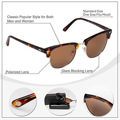 Earl Polarized Sunglasses Designer Inspired Vintage Semi Rimless2