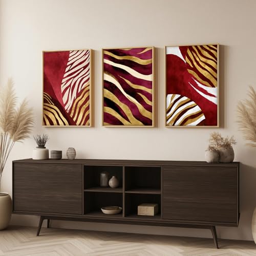 Image of ARTELLY Boho wall Art Paintings Modern Art Framed Wall Painting for Living Room Bedroom - Wall Posters | Paintings with Frame Set of 3 (Boho 3, 13x19 inch)