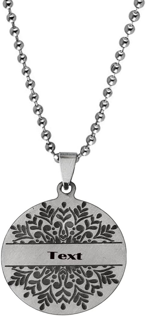 M Men Style Personalization Customize Name On Om Mandala Black And Silver Stainless Steel Pendant Necklace Chain For Men And women LSPn22075