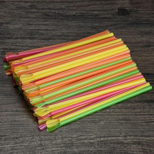 500 Pitillos Cuchara Desechables Multicolor 20 cm miniatura 5