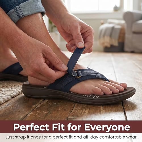 Image of Clarks Womens Breeze Sea Flip-Flop Sandals - Comfortable Flip Flop with Adjustable Hook and Arch Support - Casual Summer Wearing Cloudsteppers for Everyday