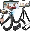 Retoo Treppiede flessibile con clip universale per smartphone, fotocamera, action cam, octopus, treppiedi universale per selfie tripod, scimmia pod, mini supporto per cellulare per iPhone, Samsung