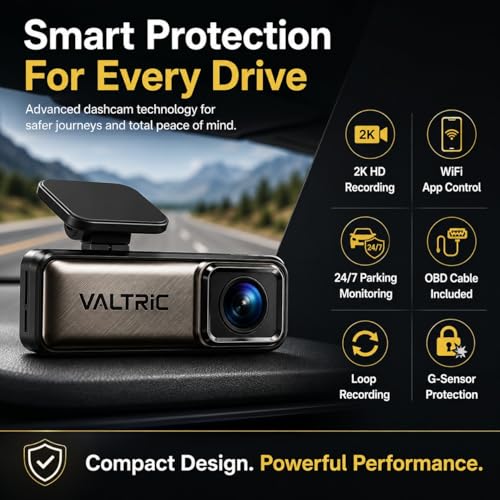 Image of Dashcam for Cars | 2K Quad HD Car Dash Camera with Built-in WiFi & App | 170 Wide Angle Lens |Supports Up to 512GB microSD | India's first to include an OBD cable for 24 /7 parking monitoring.