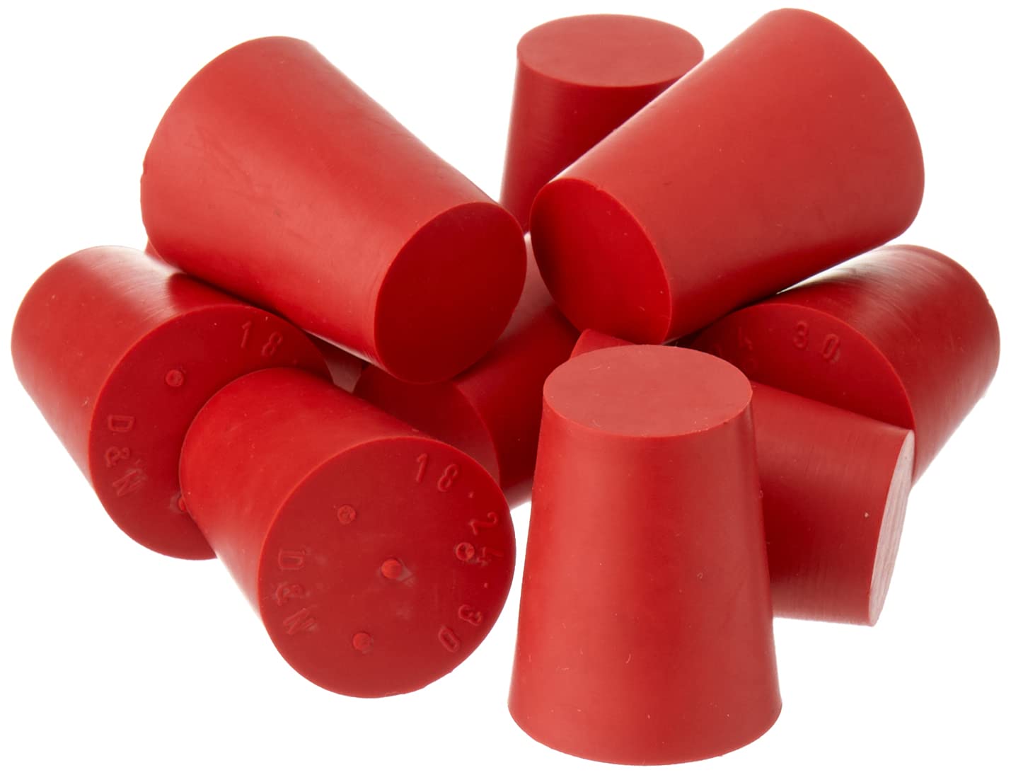 neolab 1 – 1017 goma tapón, 24 mm x 18 mm, 30 mm de alto, color rojo (10 unidades)