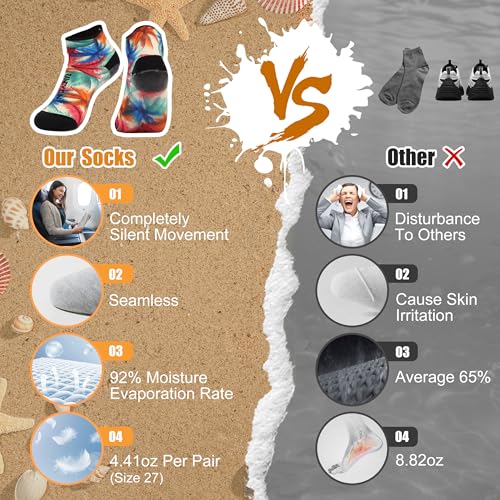Image of RANDY SUN Barefoot Quick-Dry Sand Beach Socks, Breathable Seamless Yoga Sock With TPE Sole