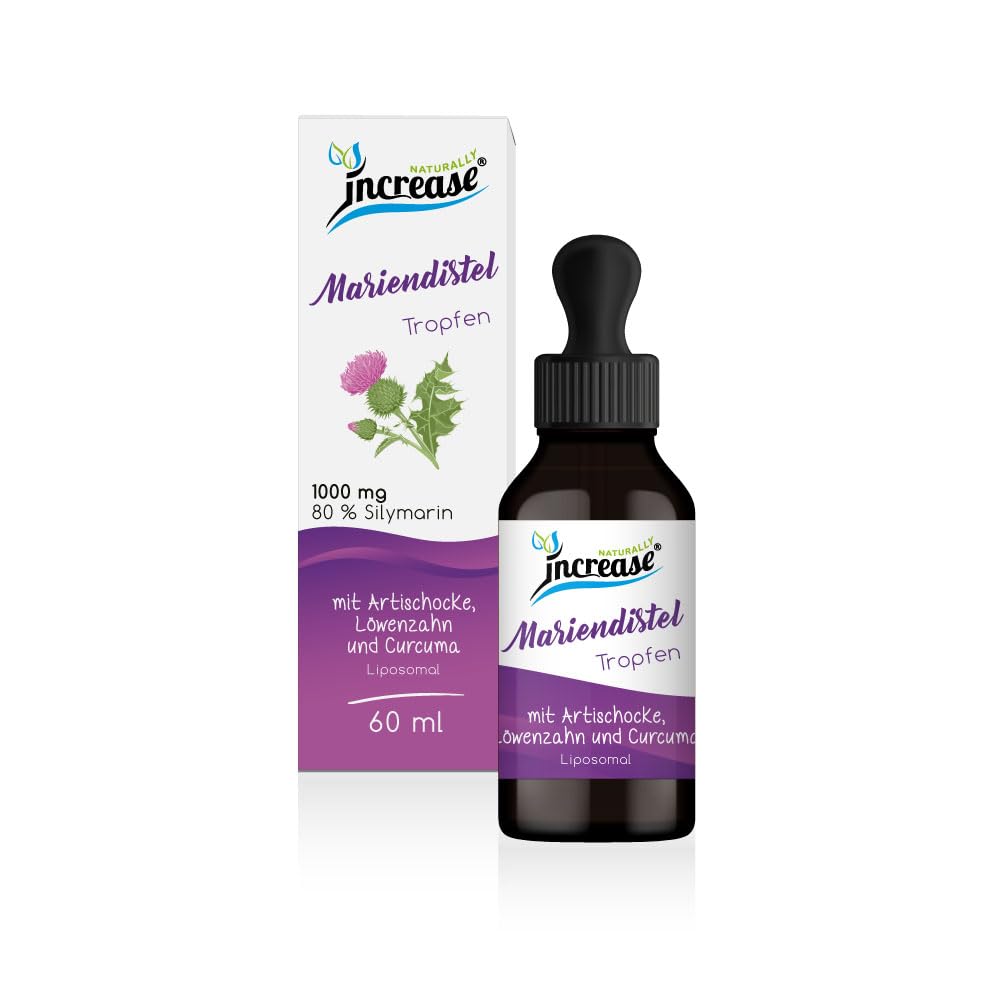 Liposomale Mariendistel Tropfen mit Artischocke, Löwenzahn und Curcuma hochdosiert - (30.000mg pro Packung) 1000mg pro Tagesdosis davon 80% (800mg) Silymarin - MCT Öl - Hohe Bioverfügbarkeit