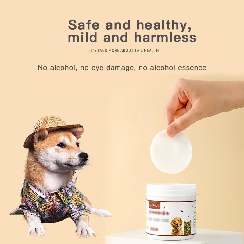 CRAZYABBS Eyes Wipes for Dogs & Cats Upgraded Pro Version, Vet-Recommended Dog Eye Wipes Hypoallergenic, Dog Tear Stain Remover, Remove Debris, Mucus & Discharge - 100ct, Unscented 4