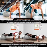MANTRA SPORTS Gymnastikball – Anti-Burst Sitzball, Balance Ball für Schwangerschaft & Yoga - Pilates Ball für Büro & Rückentraining mit Pumpe – Ansicht 7