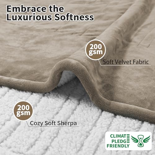 King Size Dual Control Electric Blanket, 10 Heating Levels, Overheat Protection, ETL Certified