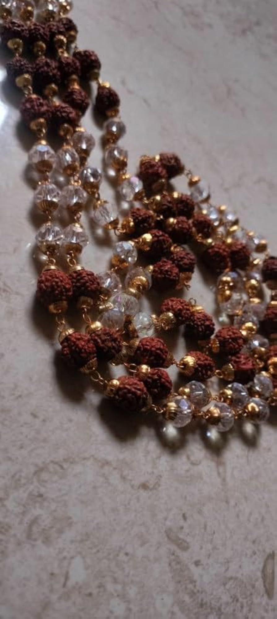 Real Sphatik Mala Original Certified Brown Beads Japa Mala