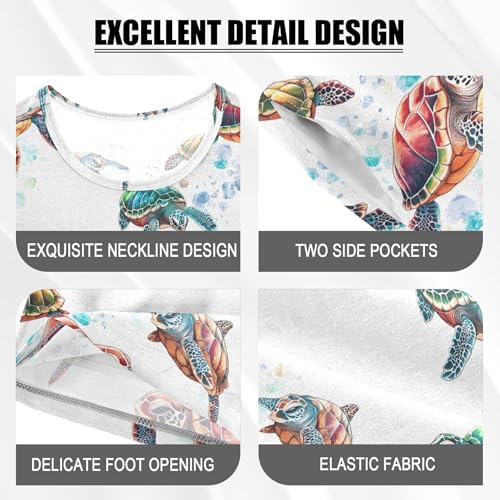 Sea Turtle Animal Pajama Set Pajamas Sleepwear Nightwear Loungewear Clothes Set B04038314