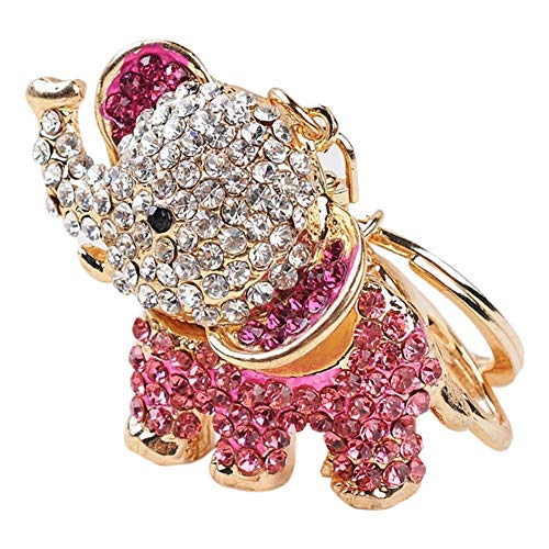Hrph Mode-Accessoires Kristall glücklicher Elefant Keychain Auto und Strass Tasche Schnalle Geschenk Schmuck