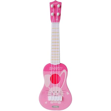 Amazon Co Jp ミニギター 子供向け ウクレレ 4弦 かわいい 動物 ウクレレ キッズ 楽器 おもちゃ 知育玩具 楽器玩具 大人初心者入門 ピンク 兎 楽器