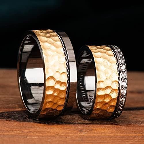Anillos de boda de plata con baño de oro "Lilium"