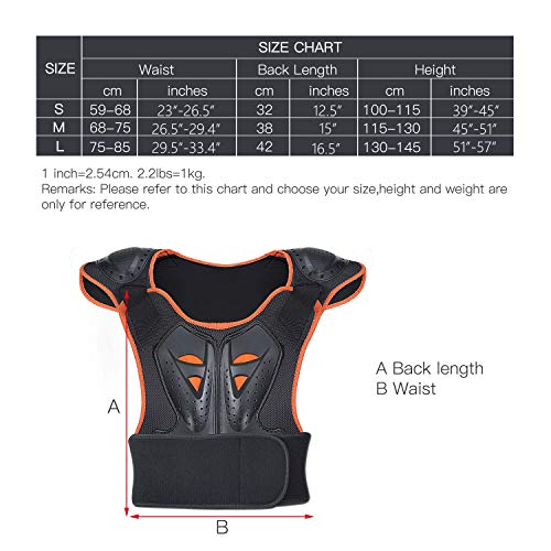 OHMOTOR Kid Body Armor Armour Jacket Children Chest Back Spine Protector Vest (Small) - Thumbnail 5