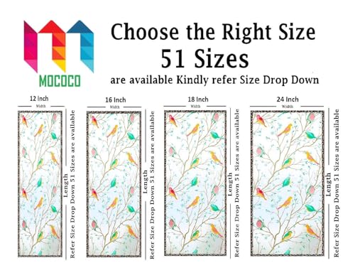 Image of MOCOCO Premium Vinyl Privacy Stained Window Glass Sticker (12x25 Inch) - Self-Adhesive Decorative Film Opaque Sheet Tint Wallpaper for Glass Cover Window, Door, Office, Home.| Anti-UV. Colorful Birds