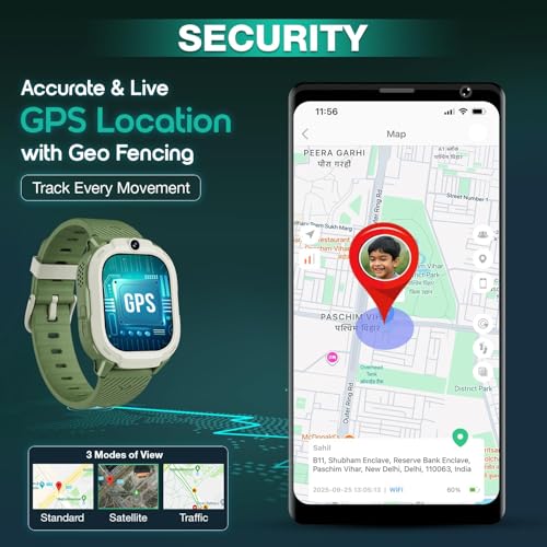 Image of sekyo 'Neo AI' 4G Smart Watch for Kids with AI Learning, Whatsapp, Video Calling, GPS Tracker, Activity Tracker, Habit Coach, 8GB | Edu-Games, Step Counter, Camera, SOS, 4G /5G Sim Card |Parental App