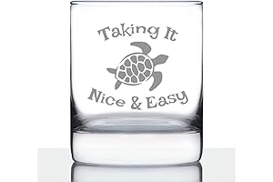 Oceanic Oasis: Sea Turtle Whiskey Rocks Glass