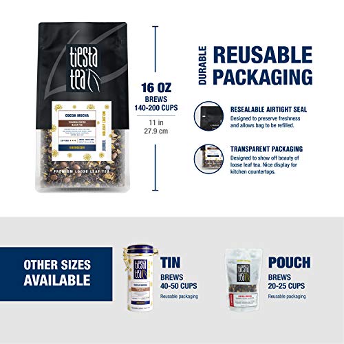 Tiesta Tea - Cocoa Mocha, Tiramisu Coffee Black Tea, Loose Leaf, Up To 200 Cups, Make Hot Or Iced, Caffeinated, 16 Ounce Resealable Bulk Pouch #TOP2