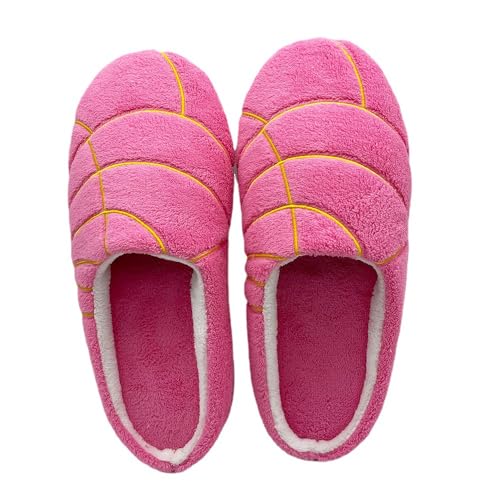 Mexican Concha Slippers for Women Men Concha Pantuflas Warm Soft Plush House Slippers for Indoor Use