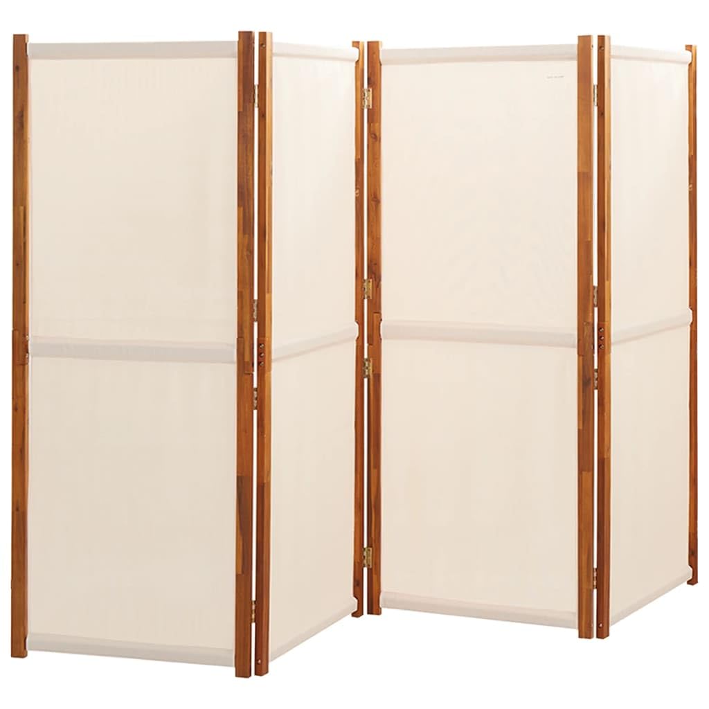 vidaXL Divisorio a 4 Pannelli Bianco Crema 280x180 cm