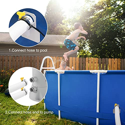 Replacement Hose for Pool Pump 1.25\" Diameter Swimming Pool Hose for Above Ground Pools, 59\" Long 2 Pack Filter Pump Hose for Pump Models(330 GPH, 530 GPH, 1,000 GPH)