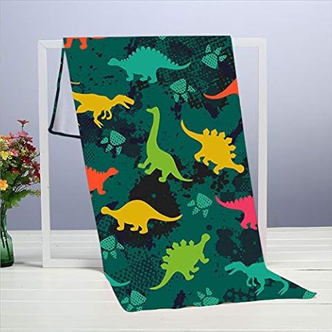 best pillow Cute Kids Girls Boys Colorful Abstract Dinosaur Towels 40 X 70 Cm/15.7 X 27.5 Inch,Towel For Furniture,Bathroom,Beach,Yoga,Camping,Swimming,Sports,Hotel And Spa Etc Daily Needs Cover