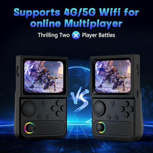 Image of R36T Retro Handheld Game Console, Portable Retro Gaming Console with 3.5 inch CRT-Inspired Screen, 3500mAh Arcade Classics, Supports Multiple Mainstream Emulators, WiFi Network Battling, 64GB (Black)