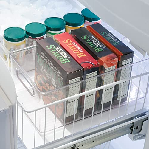 Mdesign Deep Plastic Kitchen Storage Organizer Container Bin For Pantry, Cabinet, Cupboard, Shelves, Fridge, Or Freezer - Holds Dry Goods, Sauces, Condiments, Drinks, Ligne Collection, 4 Pack, Clear #TOP3