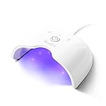 MelodySusie Small LED UV Nail Lamp with Lightweight Design, P-ART06F Nail Dryer with Simple Button Control Cures All Soft Gels at Home, Especially Half-Cured Gel, Base Coat & Top Coat White