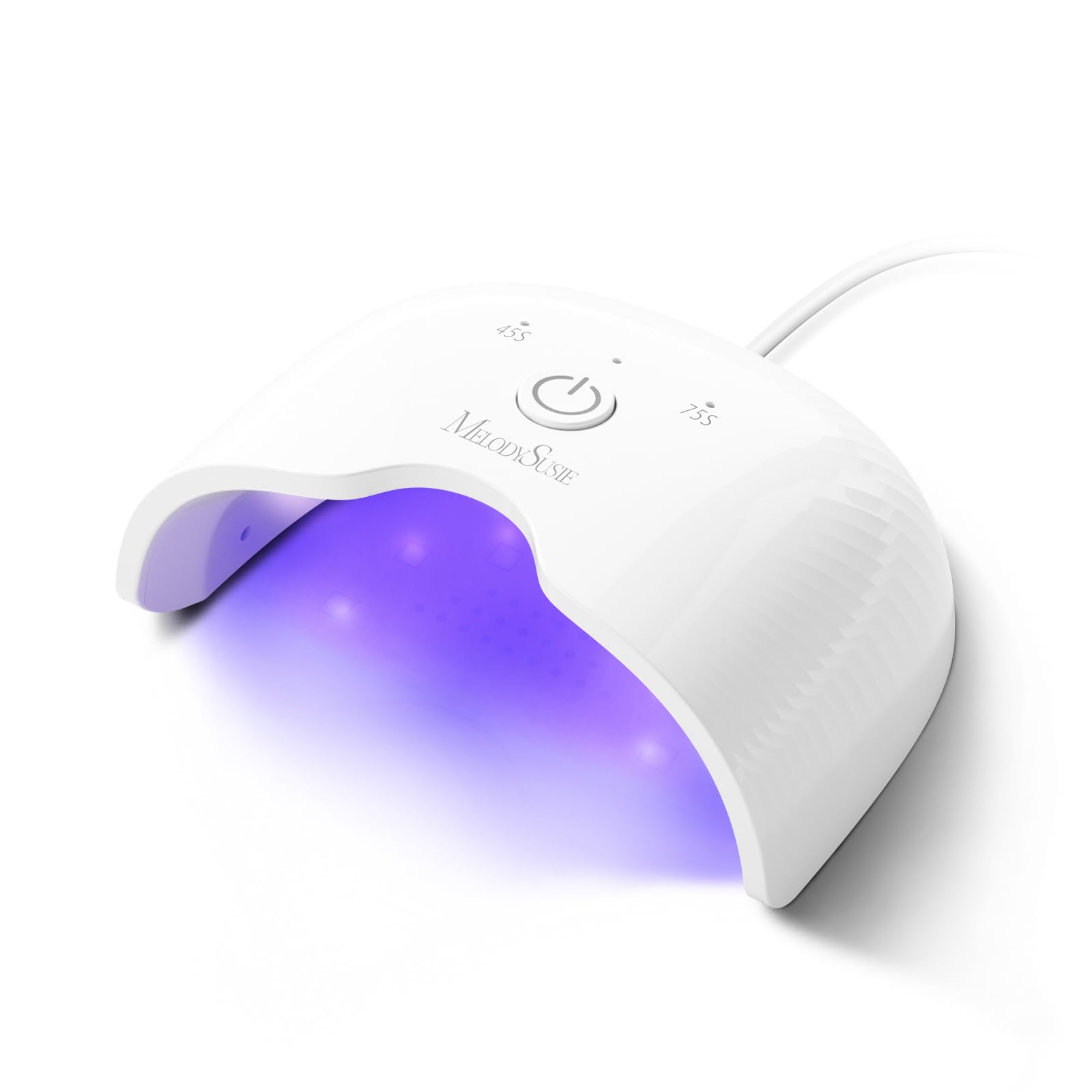 MelodySusie Kleine UV Lampe für Gelnägel mit Leichtem Design, P-ART06F Nageltrockner mit Einfacher Tastensteuerung Härtet Alle Softgels zu Hause Aus, Halbgehärtetes Gel, Grundierung und Decklack Weiß