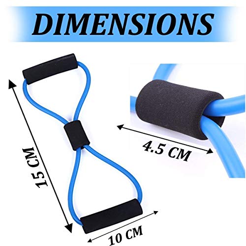Image of Fitfix Figure 8 Resistance Exercise Band with Comfortable Handles Chest, Shoulder & Neck Stretching | Home Fitness Equipment for Yoga, Pilates, Physical Therapy & Gym Men & Women Colour Orange