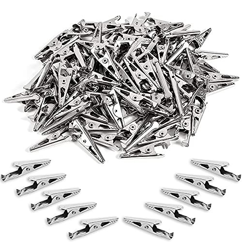ペイントクリップ （約50個入り） ワニ口クリップ ペインティングクリップ ヘアクリップ メモスタンド 用 クリップ （9*35mm/シルバー） 金具 ヘアアクセサリー パーツ 塗装用 写真 自作 DIY ホビー 大人