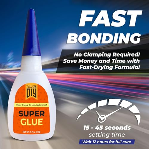 Y'allCanDiy Super Glue 0.7 Oz (20g) - Superglue for Crafts Plastic, Wood, Metal, & Repair, Instant Cyanoacrylate Based Glue, Quick Dry Premium Cyanoacrylate Adhesive - Image 5