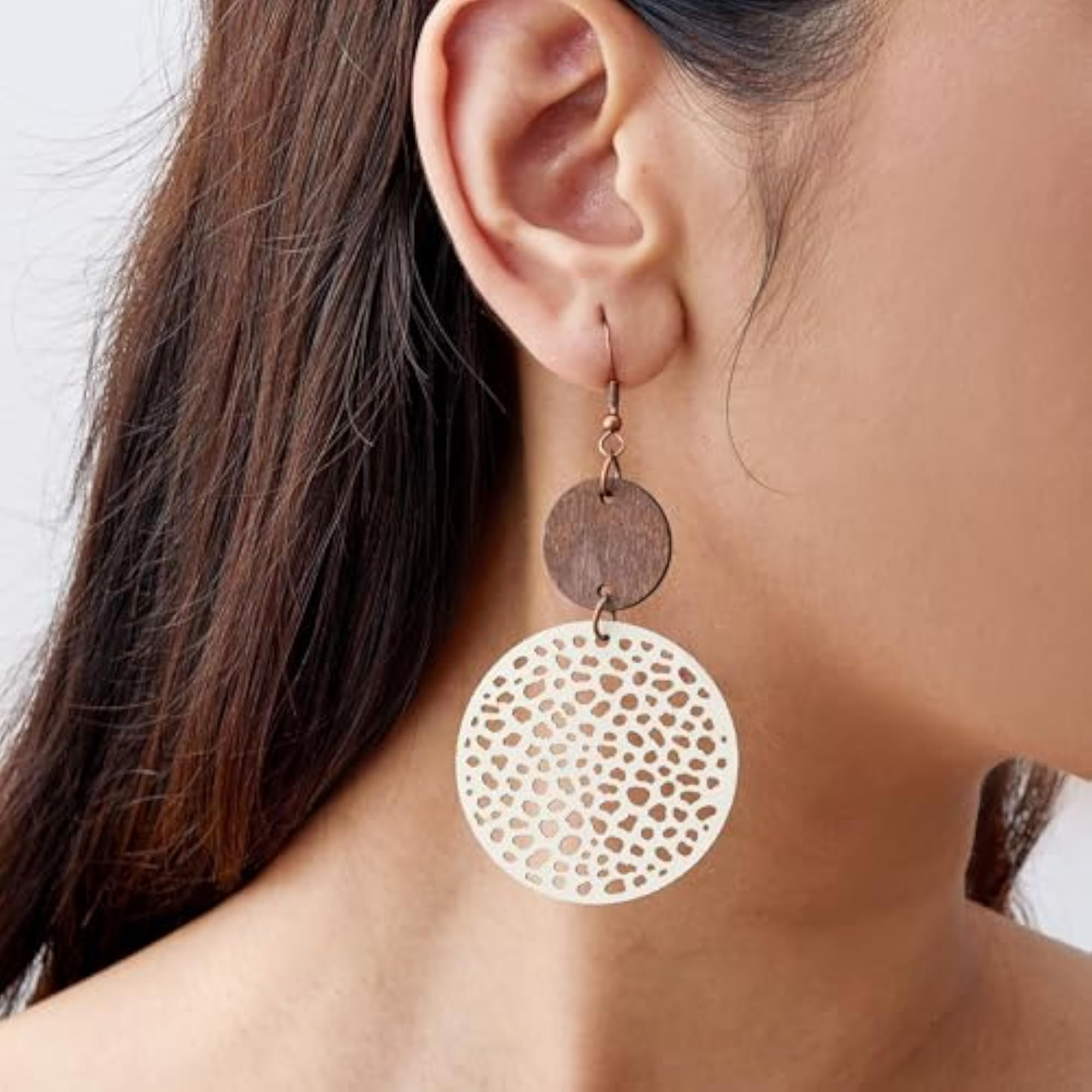 Women's Vintage Hollow Out Circle Geometric Dangle Earrings