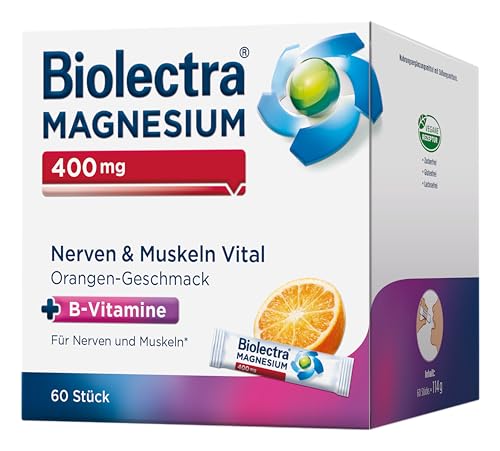 Biolectra 400 mg Nerven & Muskeln Vital Orange, 60 Stück: Für gute Nerven und entspannte Muskeln, mit Magnesium und B-Vitaminen, hochdosiert