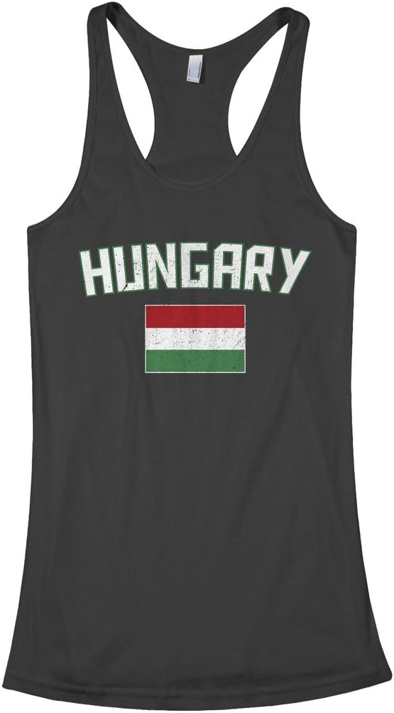 Threadrock Women's Hungary Flag Racerback Tank Top