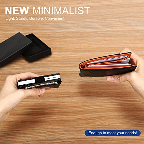 Minimalist Wallet for Men, Metal Money Clip Wallet, RFID Blocking Aluminum Slim Cash Credit Card Holder (CF-1)4