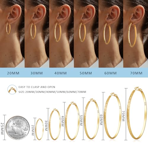 Large Gold Hoop Earrings for Women 925 Sterling Silver Hoop Earrings Hypoallergenic Lightweight Wide Thick Hoops Earrings for Women4